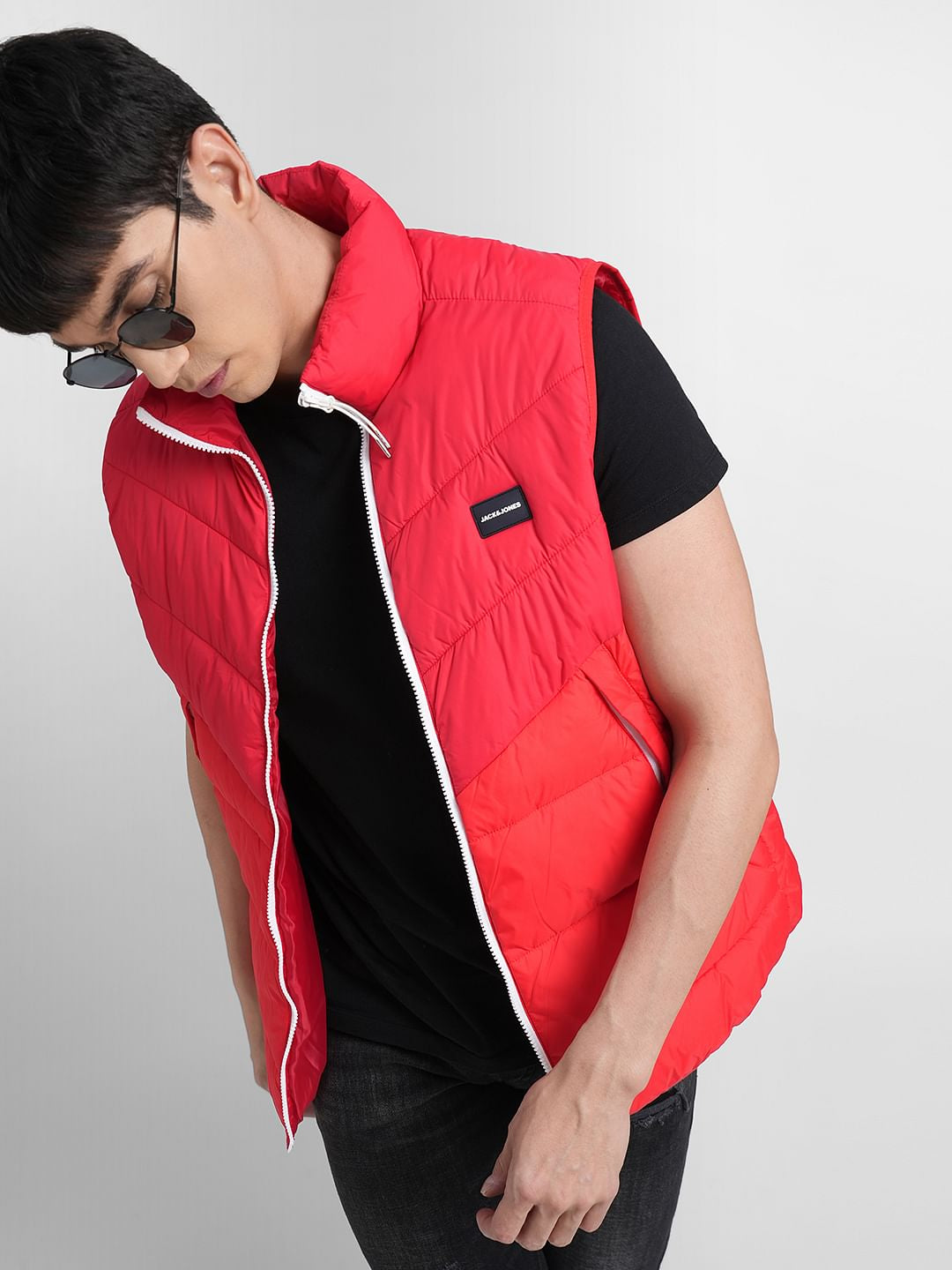 Red Puffer Vest Jacket - S