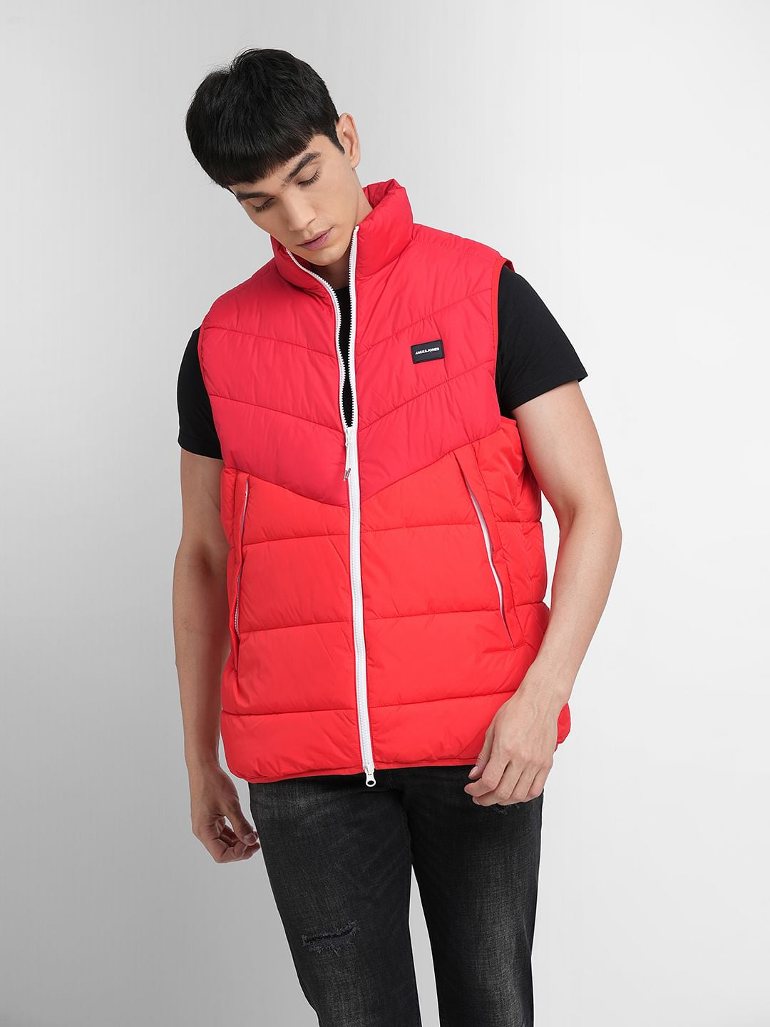 Red Puffer Vest Jacket