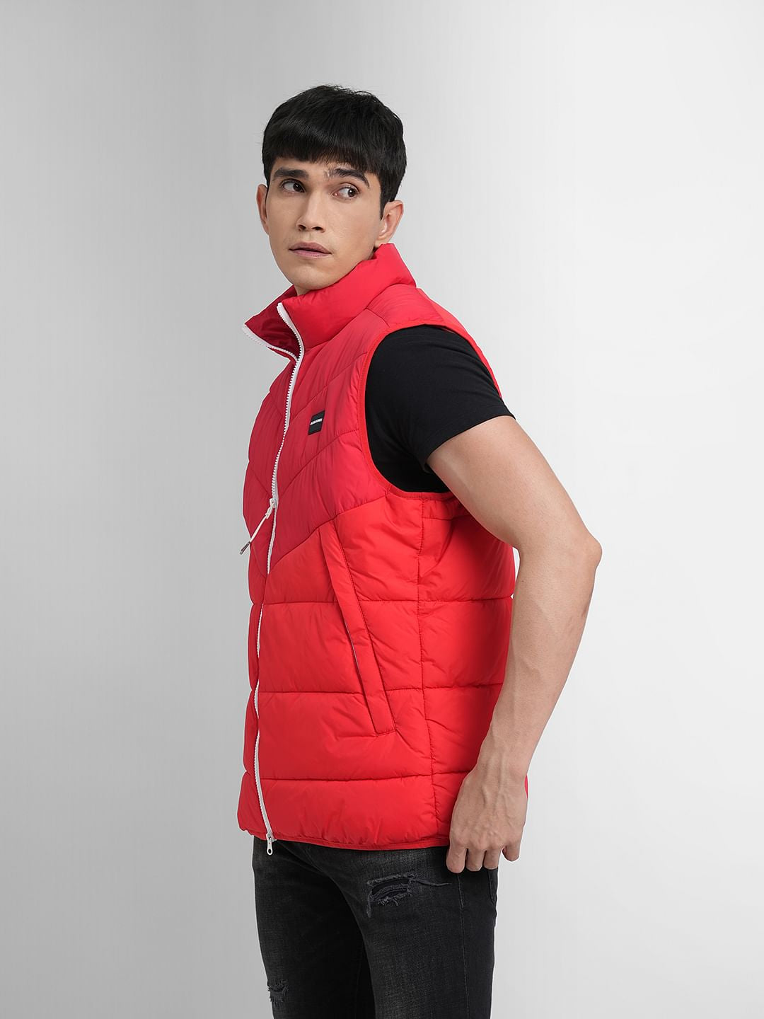 Red Puffer Vest Jacket
