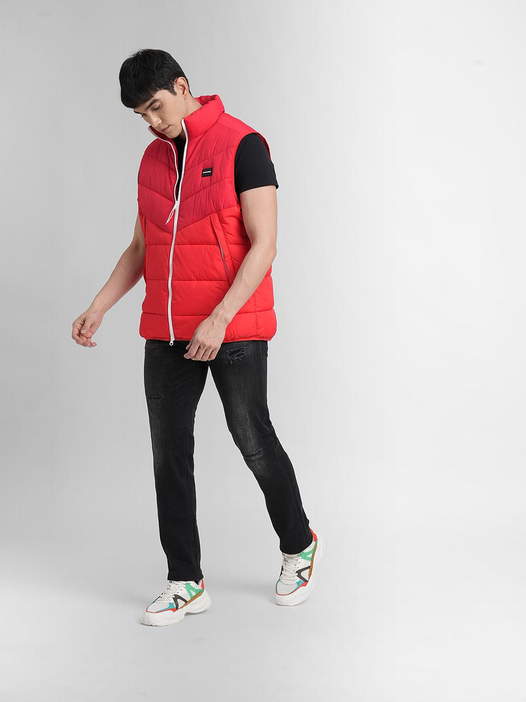 Red Puffer Vest Jacket