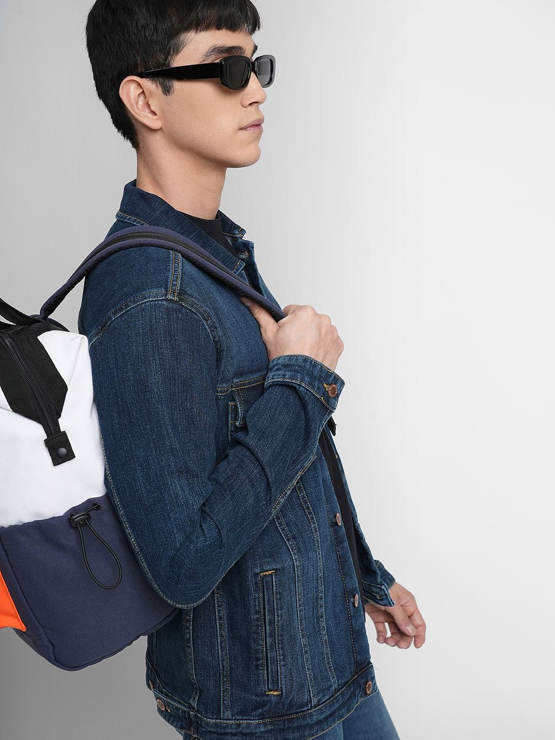 Dark Blue Trucker Denim Jacket - S