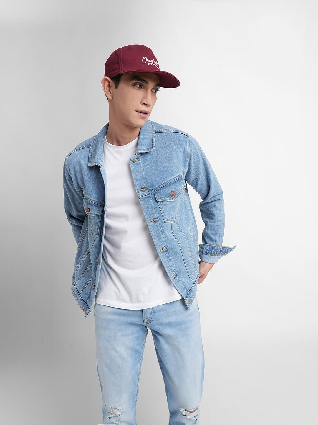 Light Blue Trucker Denim Jacket - S