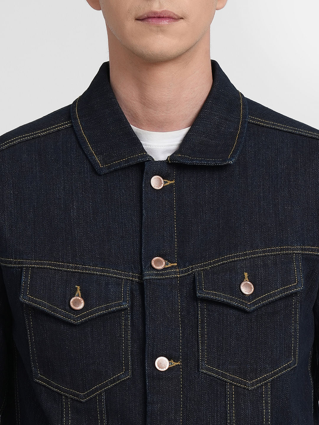 Navy Blue Trucker Denim Jacket