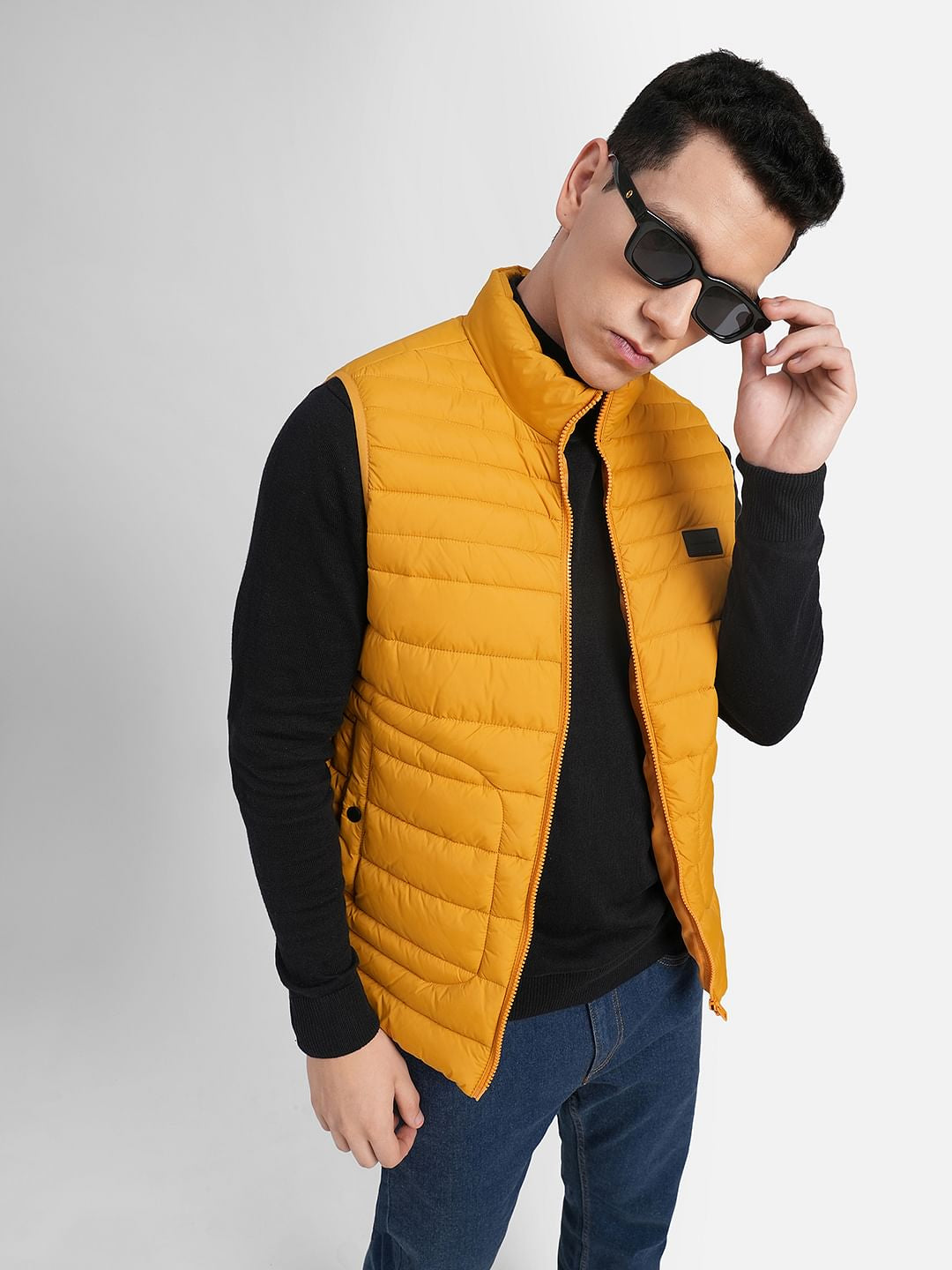 Yellow Vest Puffer Jacket - S