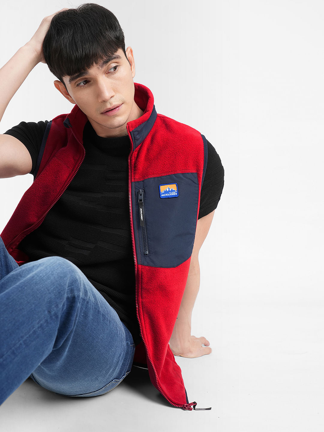 Red Polar Vest Jacket
