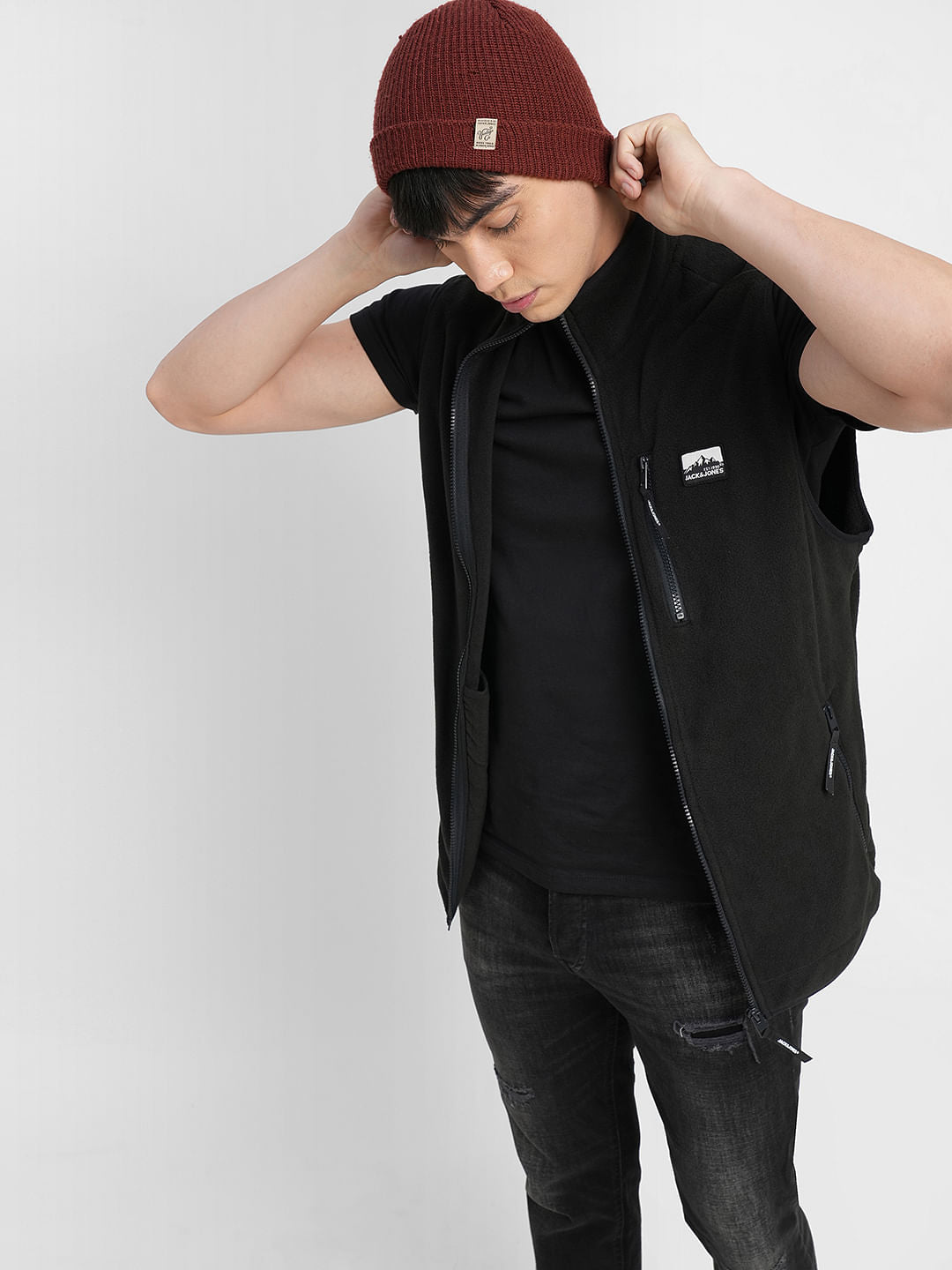 Black Polar Vest Jacket - S