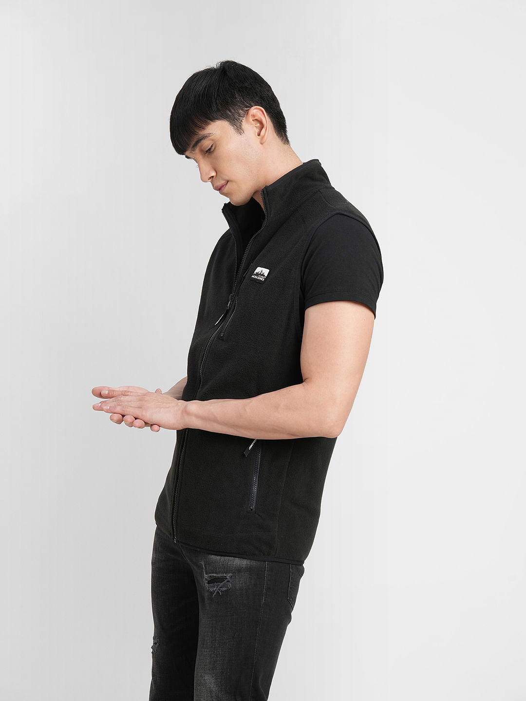 Black Polar Vest Jacket