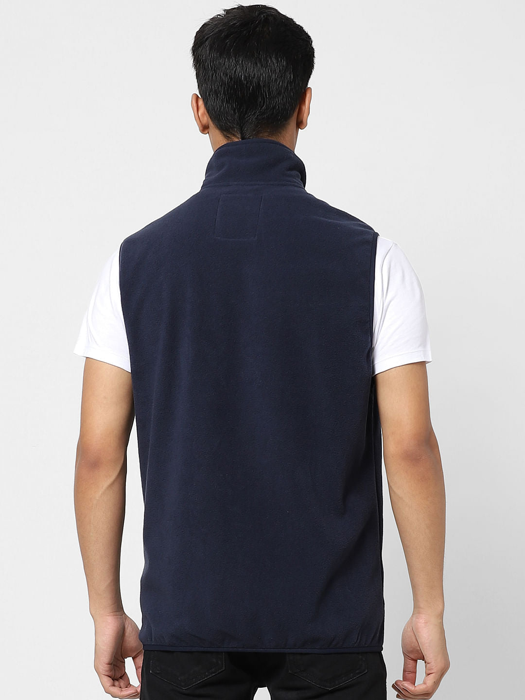 Navy Blue Polar Vest Jacket
