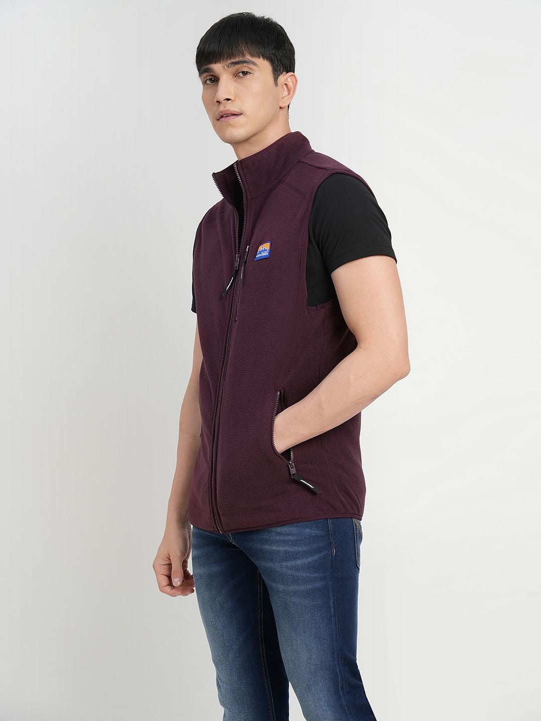 Burgundy Polar Vest Jacket