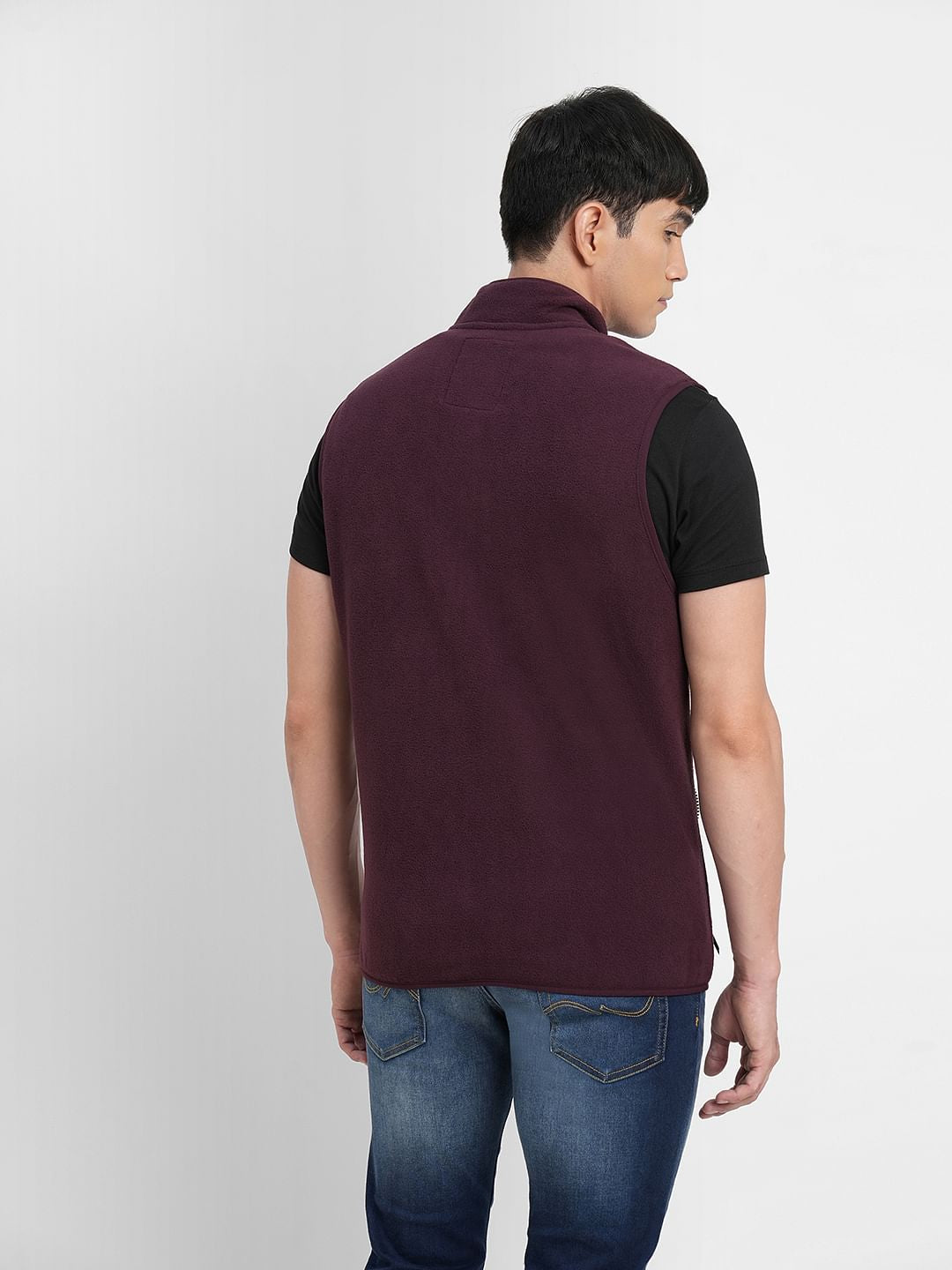 Burgundy Polar Vest Jacket