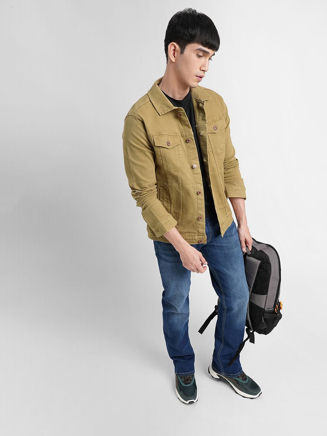 Brown Trucker Denim Jacket - S