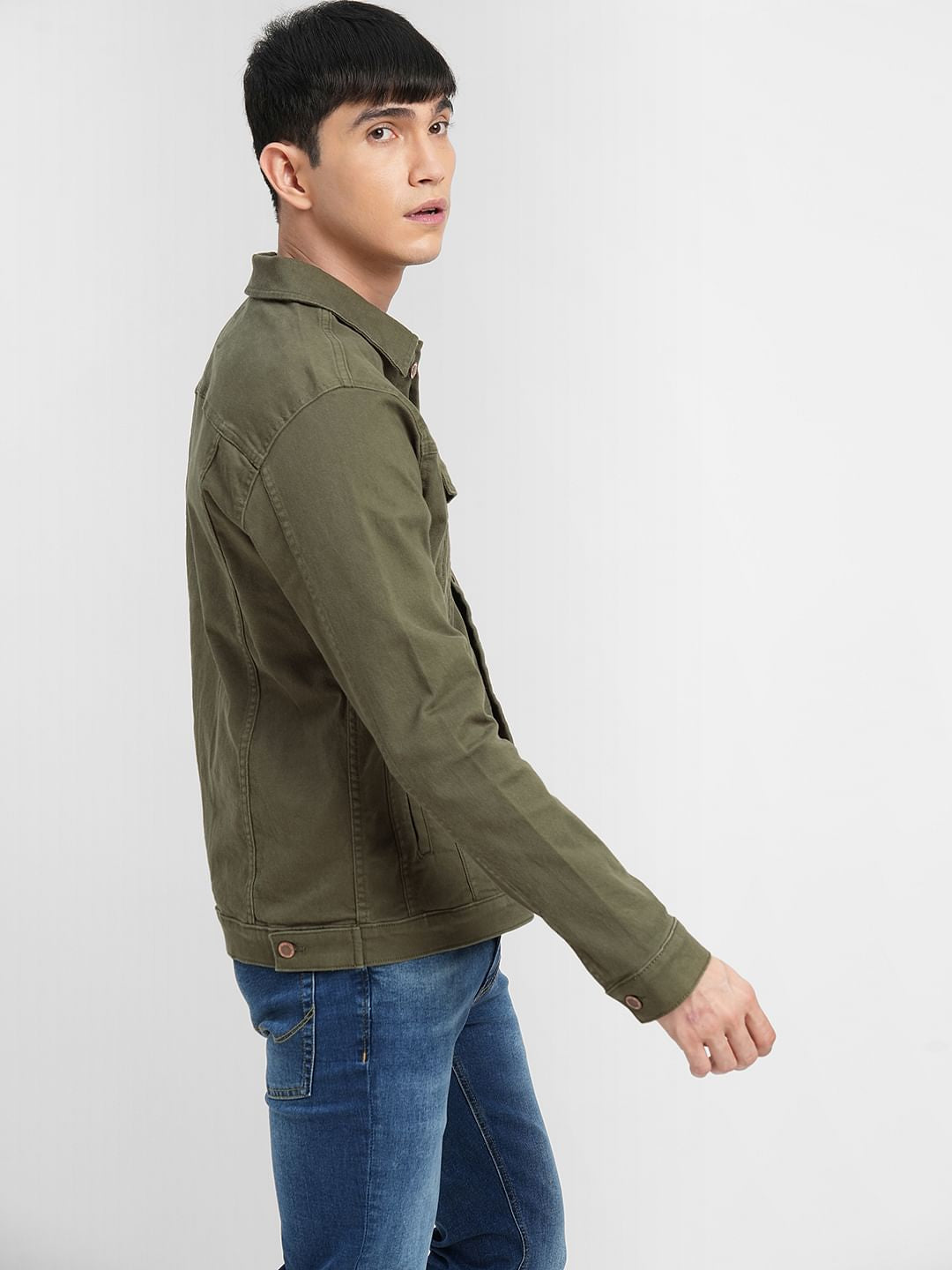 Green Trucker Denim Jacket