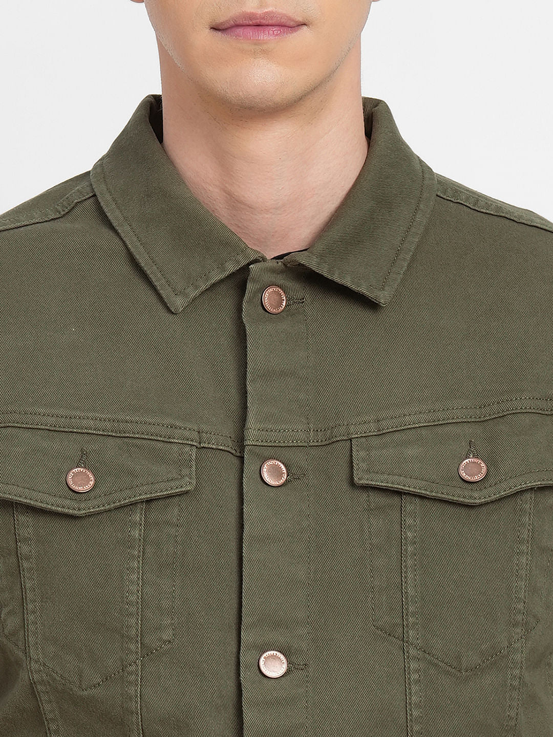 Green Trucker Denim Jacket