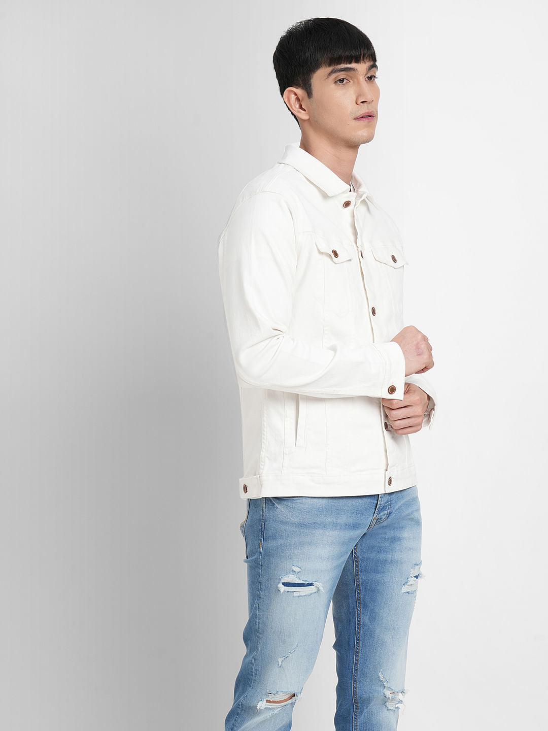White Trucker Denim Jacket