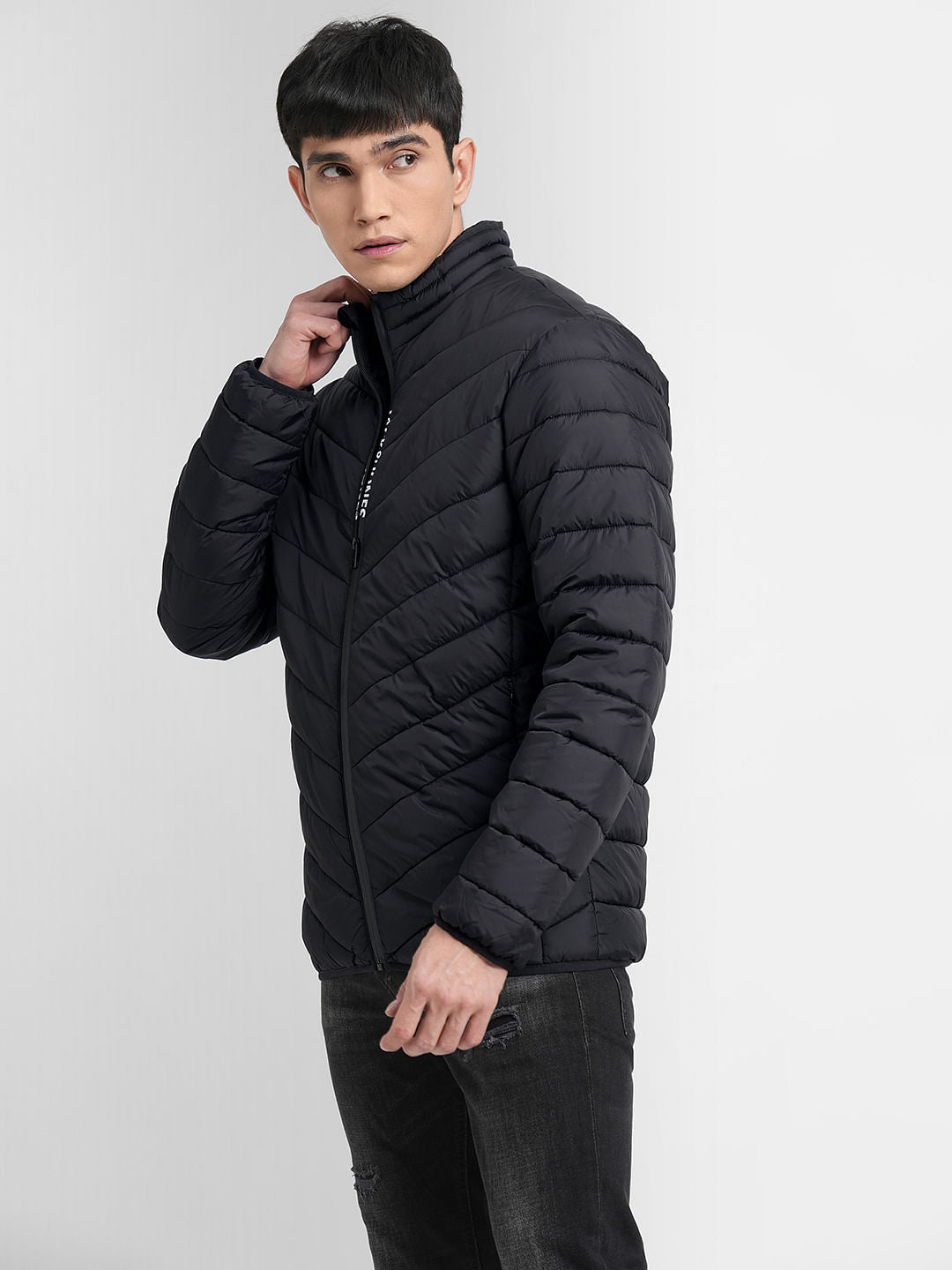 Black High Neck Puffer Jacket