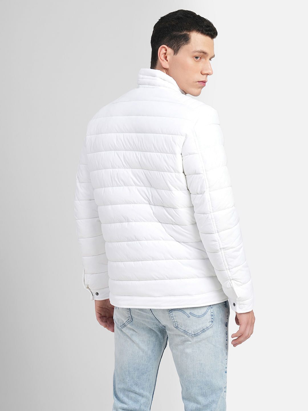 White High Neck Puffer Jacket
