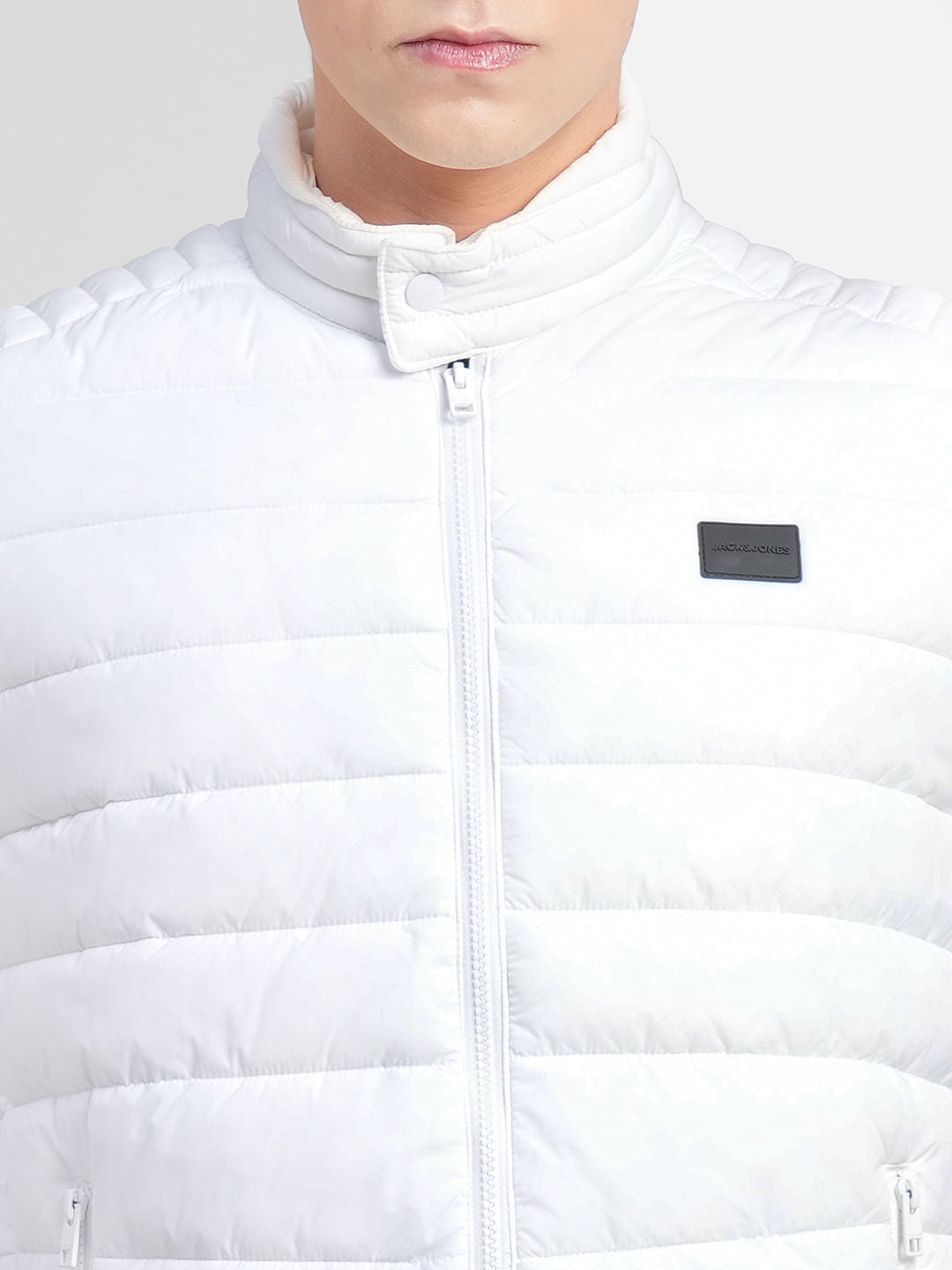 White High Neck Puffer Jacket