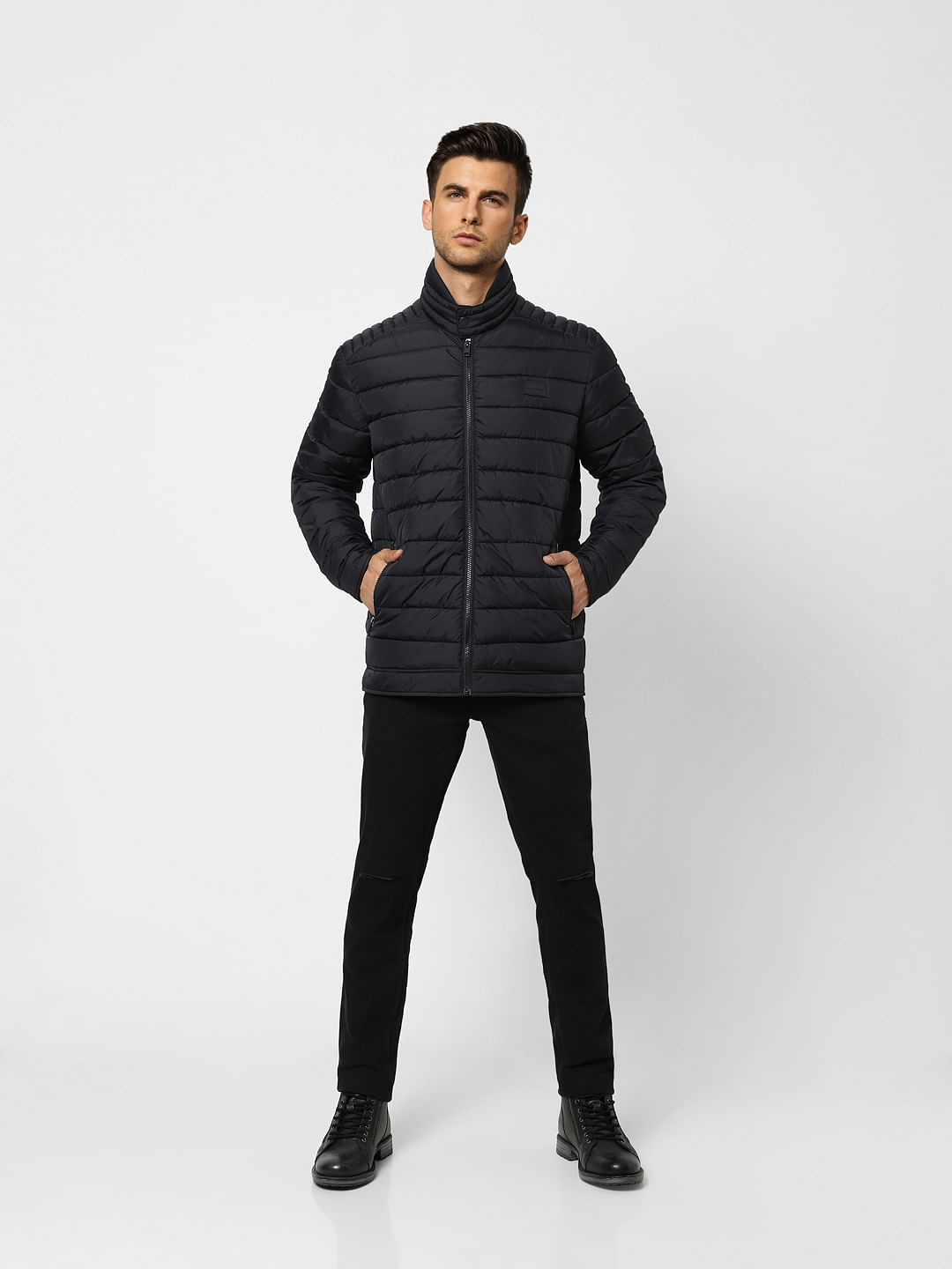 Black Quilted Puffer Jacket