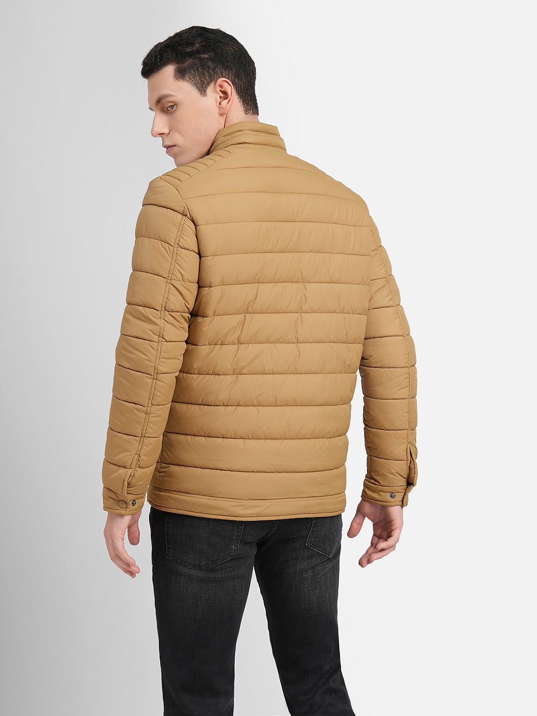 Brown High Neck Puffer Jacket