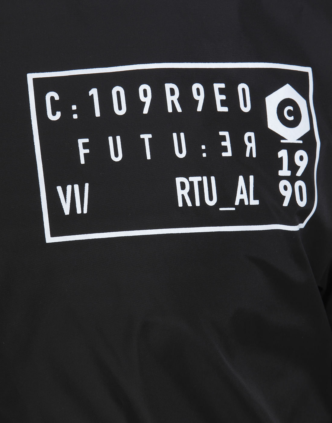 Black Text Print Jacket