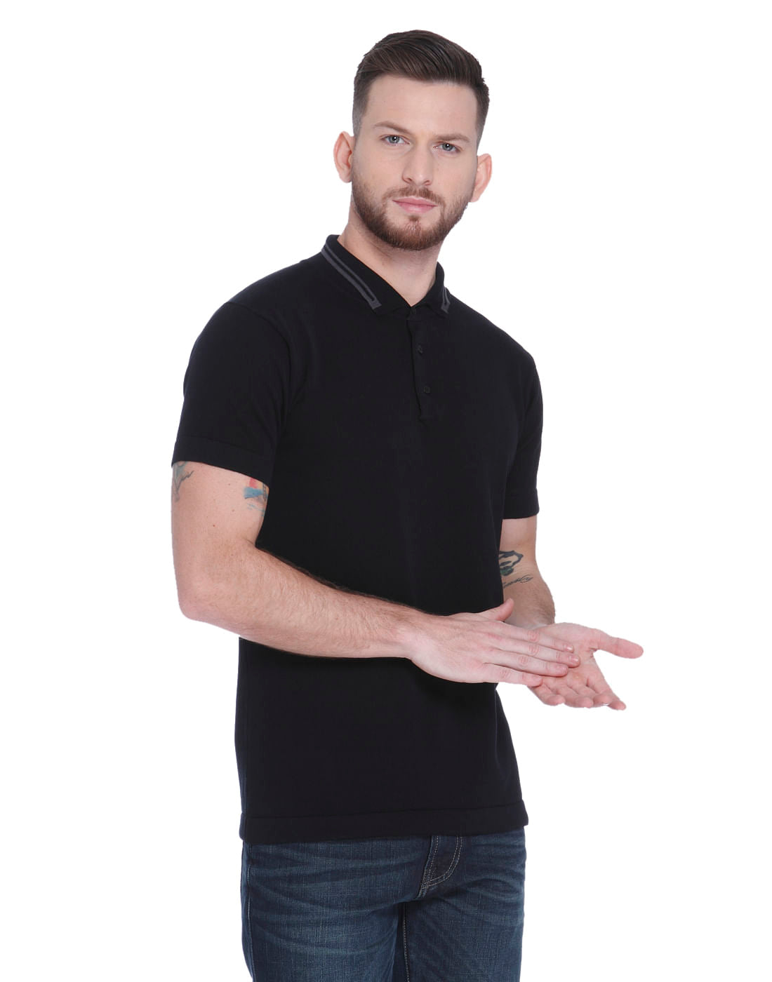 Black Polo Neck T-shirt