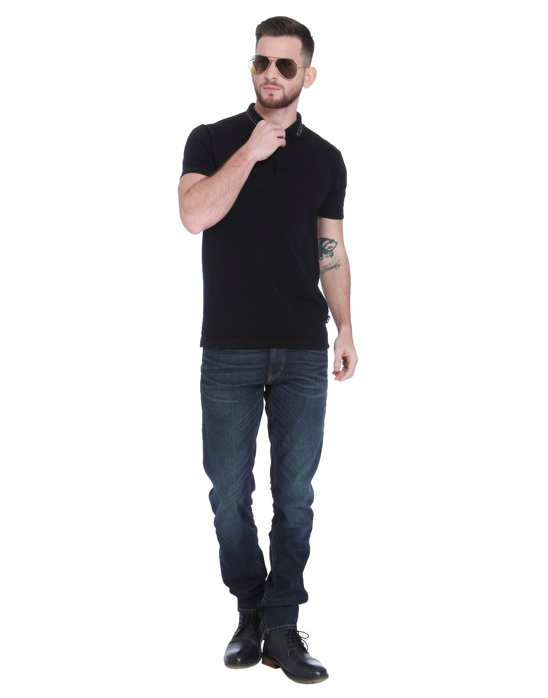Black Polo Neck T-shirt