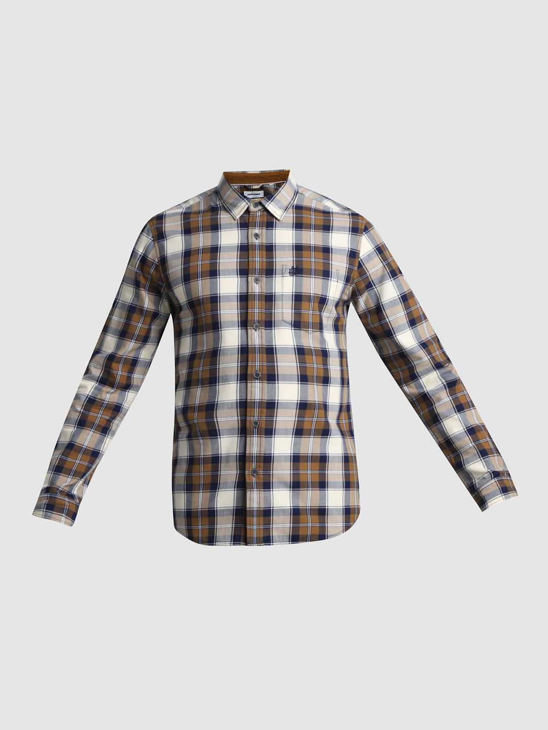 Brown Check Full Sleeves Shirt