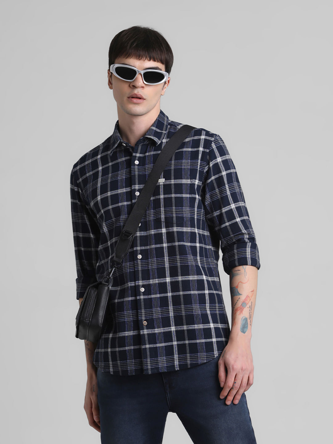 Red Check Full Sleeves Shirt - S