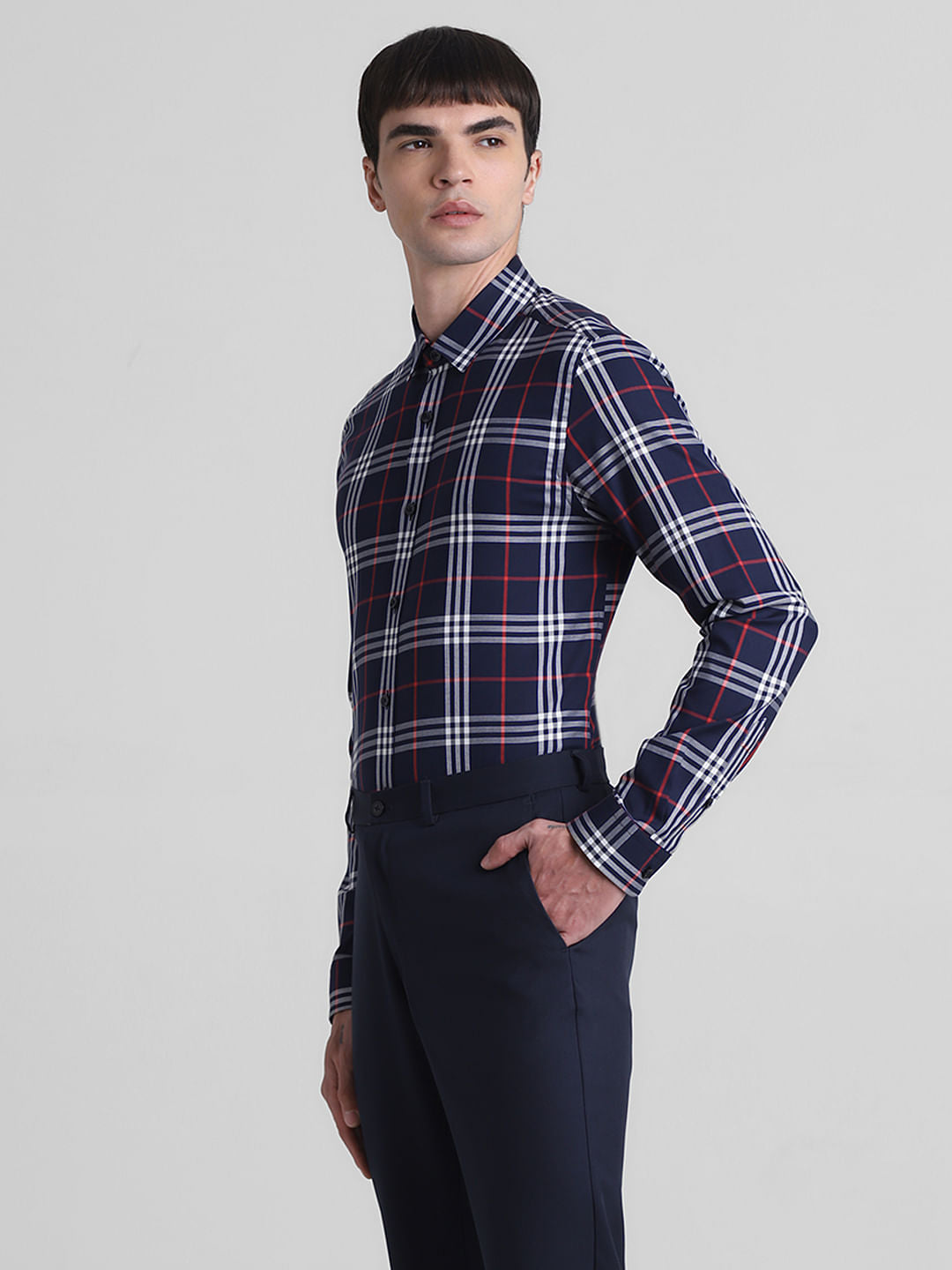 Blue Check Full Sleeves Shirt