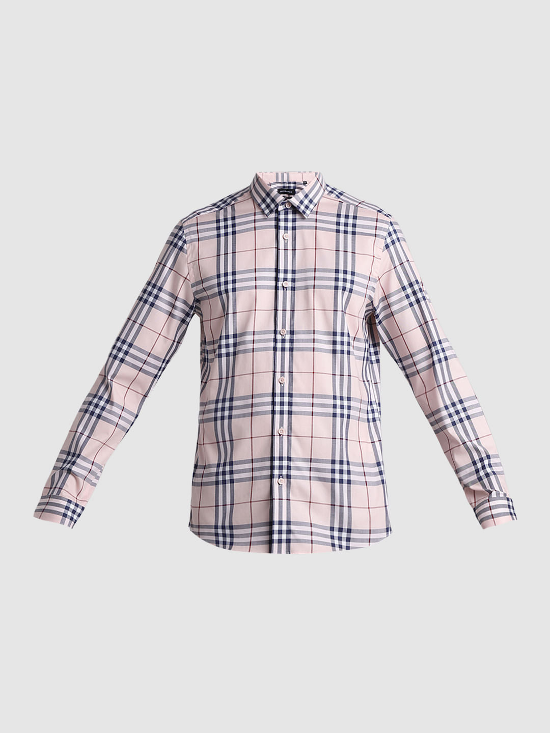 Peach Check Full Sleeves Shirt