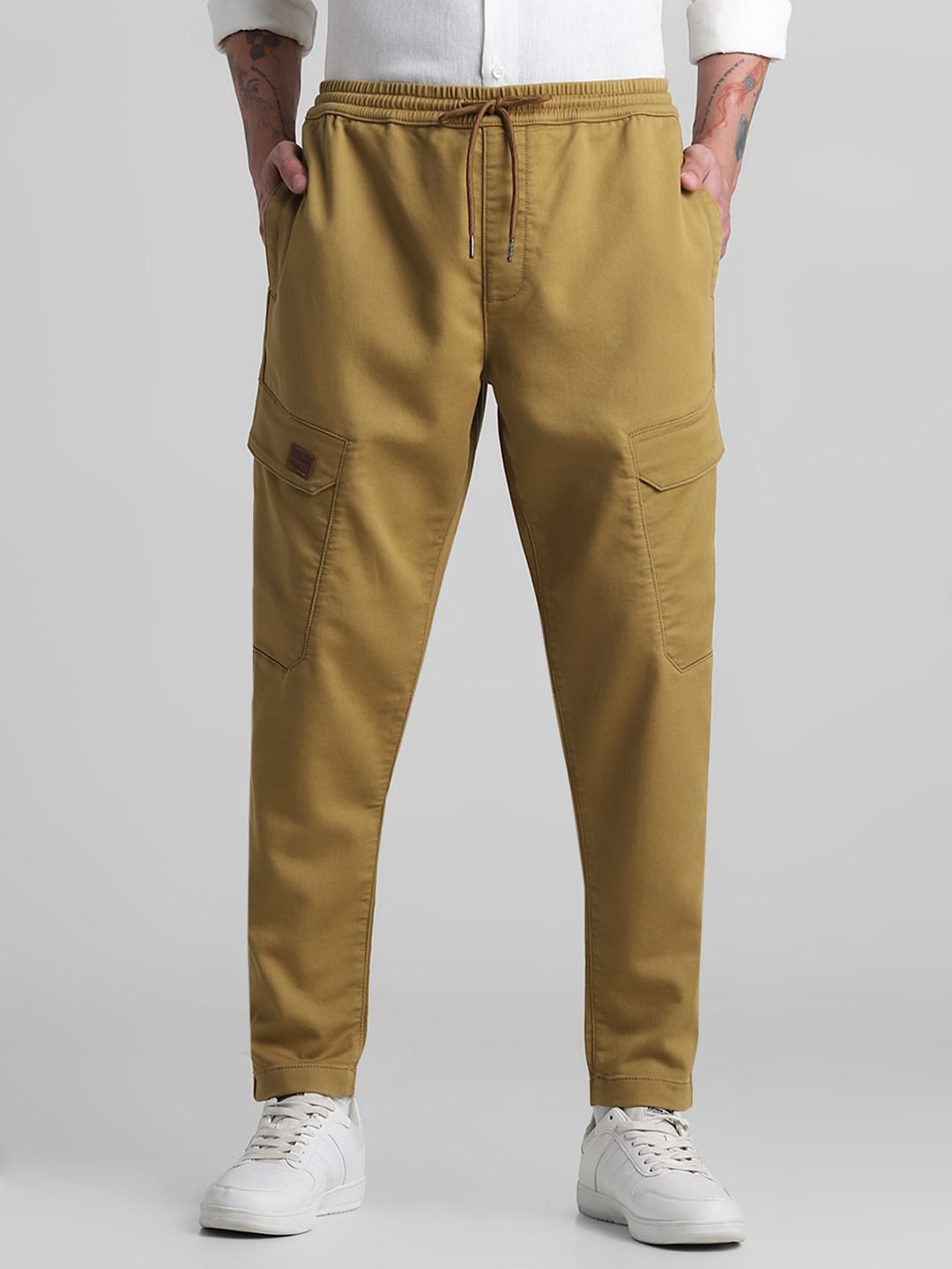 Khaki Mid Rise Cargo Pants - 28/30
