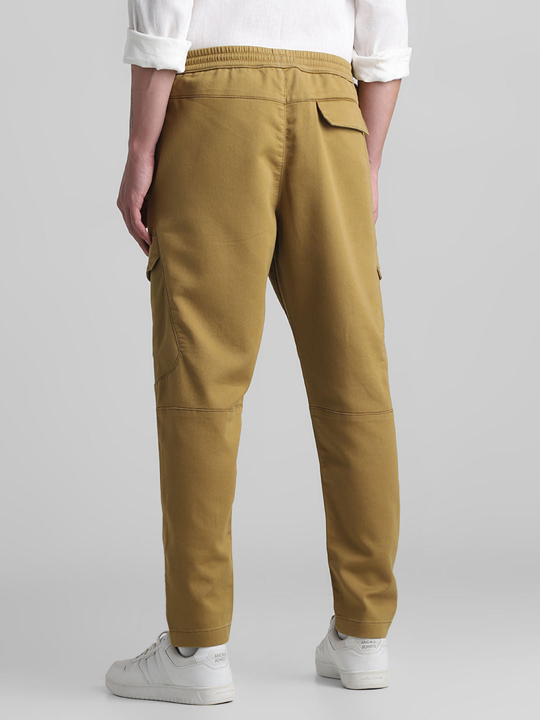 Khaki Mid Rise Cargo Pants