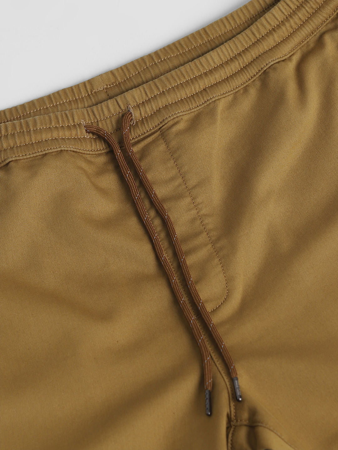 Khaki Mid Rise Cargo Pants