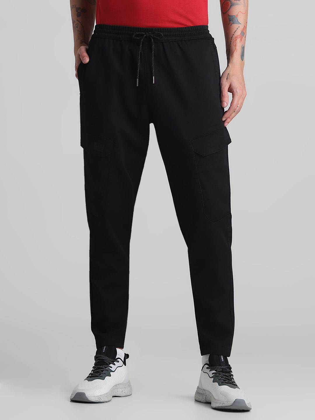 Black Mid Rise Cargos - XL