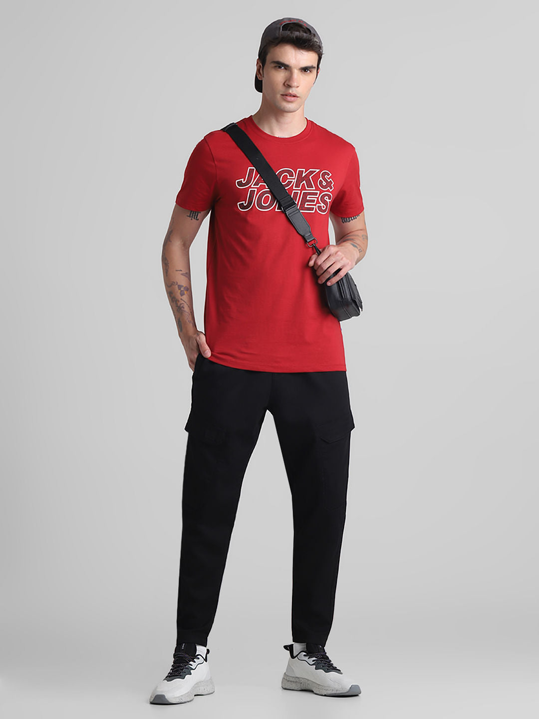 Black Mid Rise Cargos