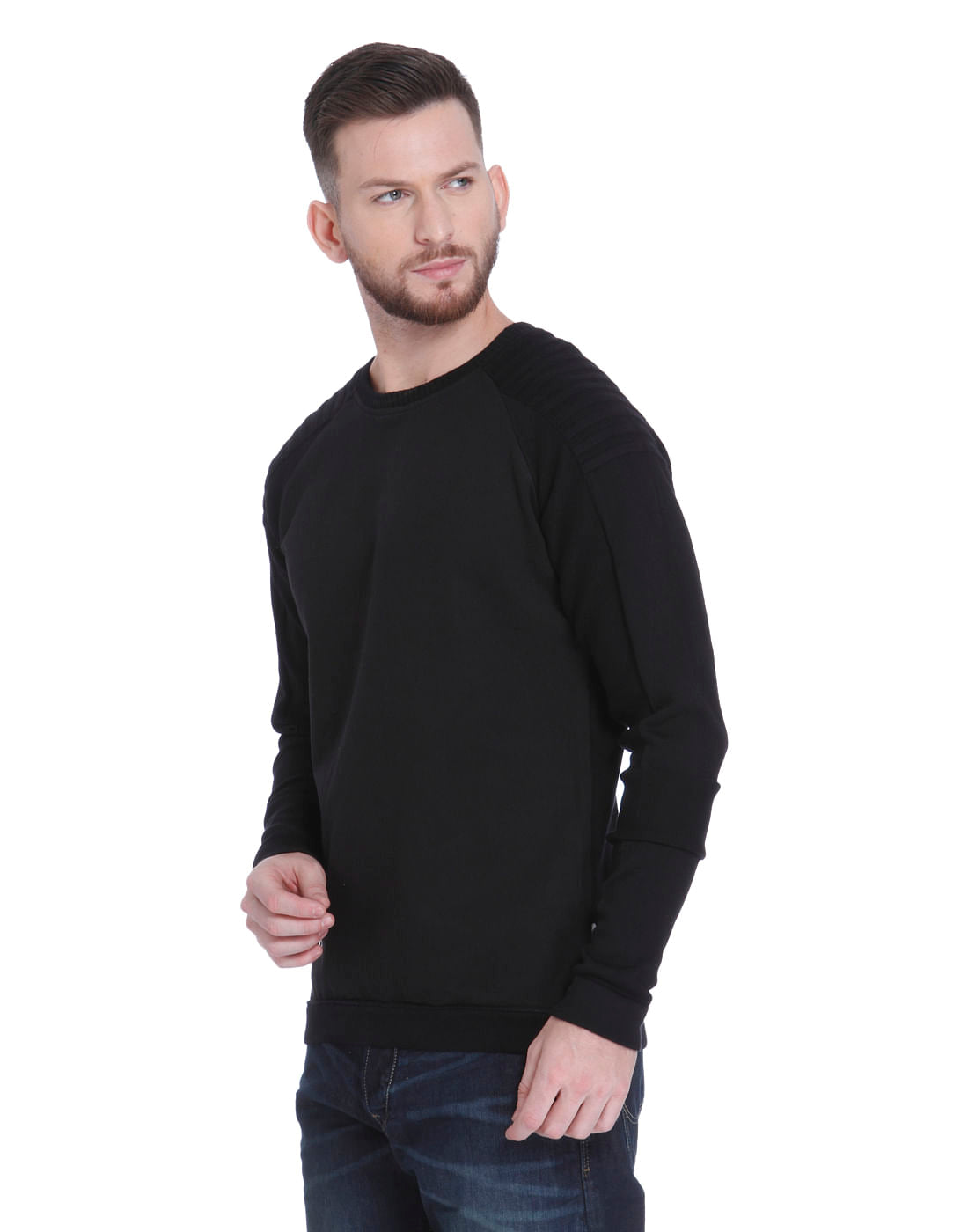 Black Text Print Pullover
