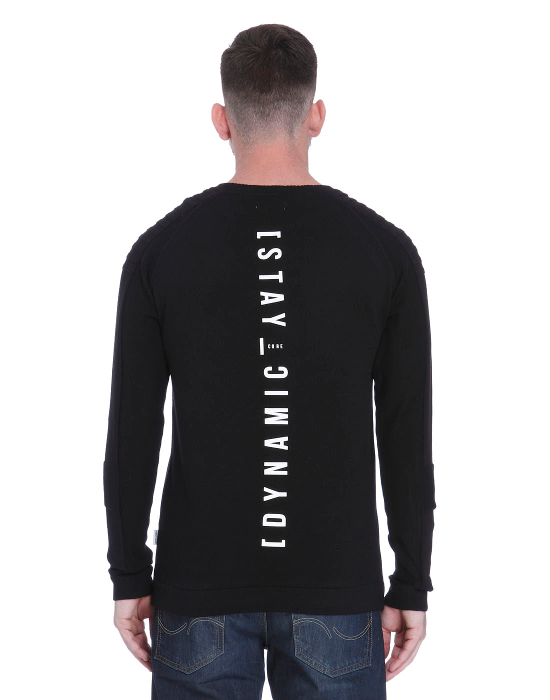 Black Text Print Pullover