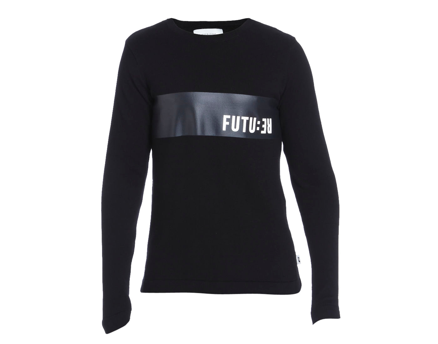 Black Placement Print Pullover
