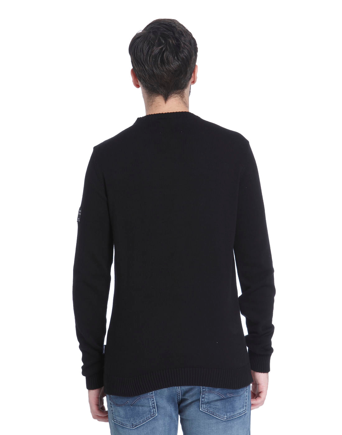 Black Shoulder Zip Knit Pullover