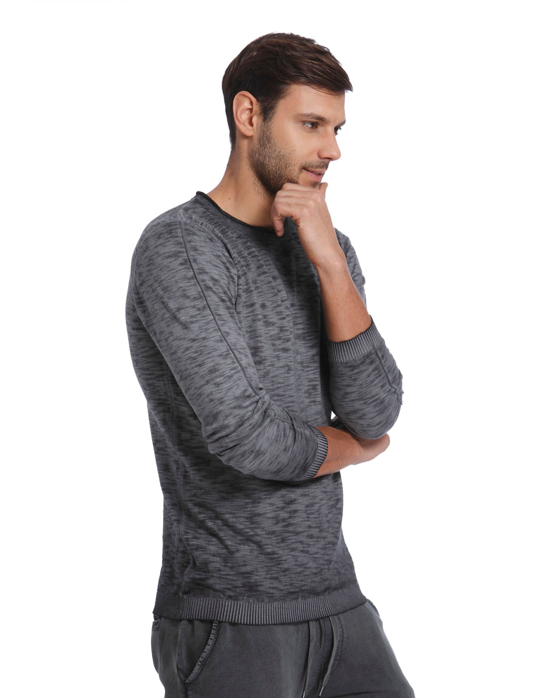 Grey Knit Pullover