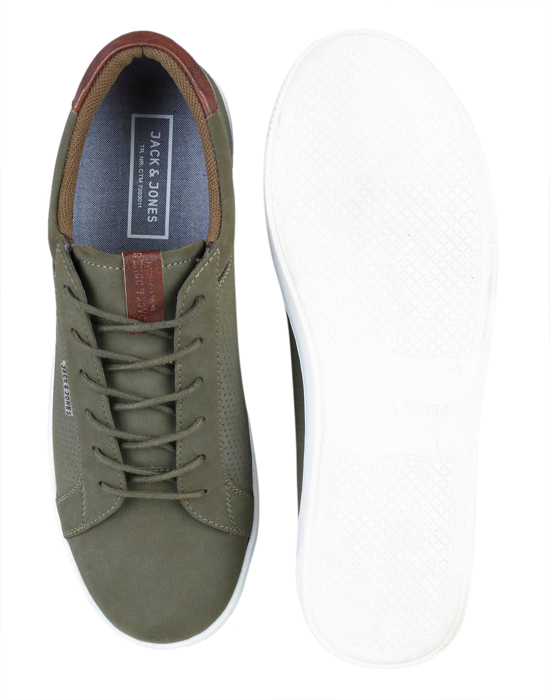 Green Synthetic Suede Sneakers