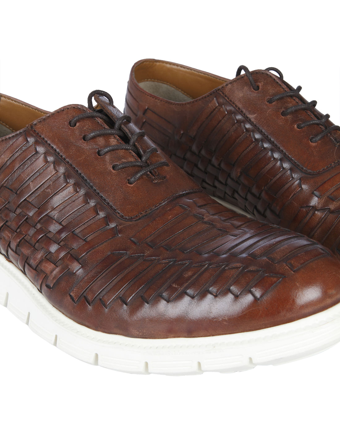Brown Self-Design Sneakers