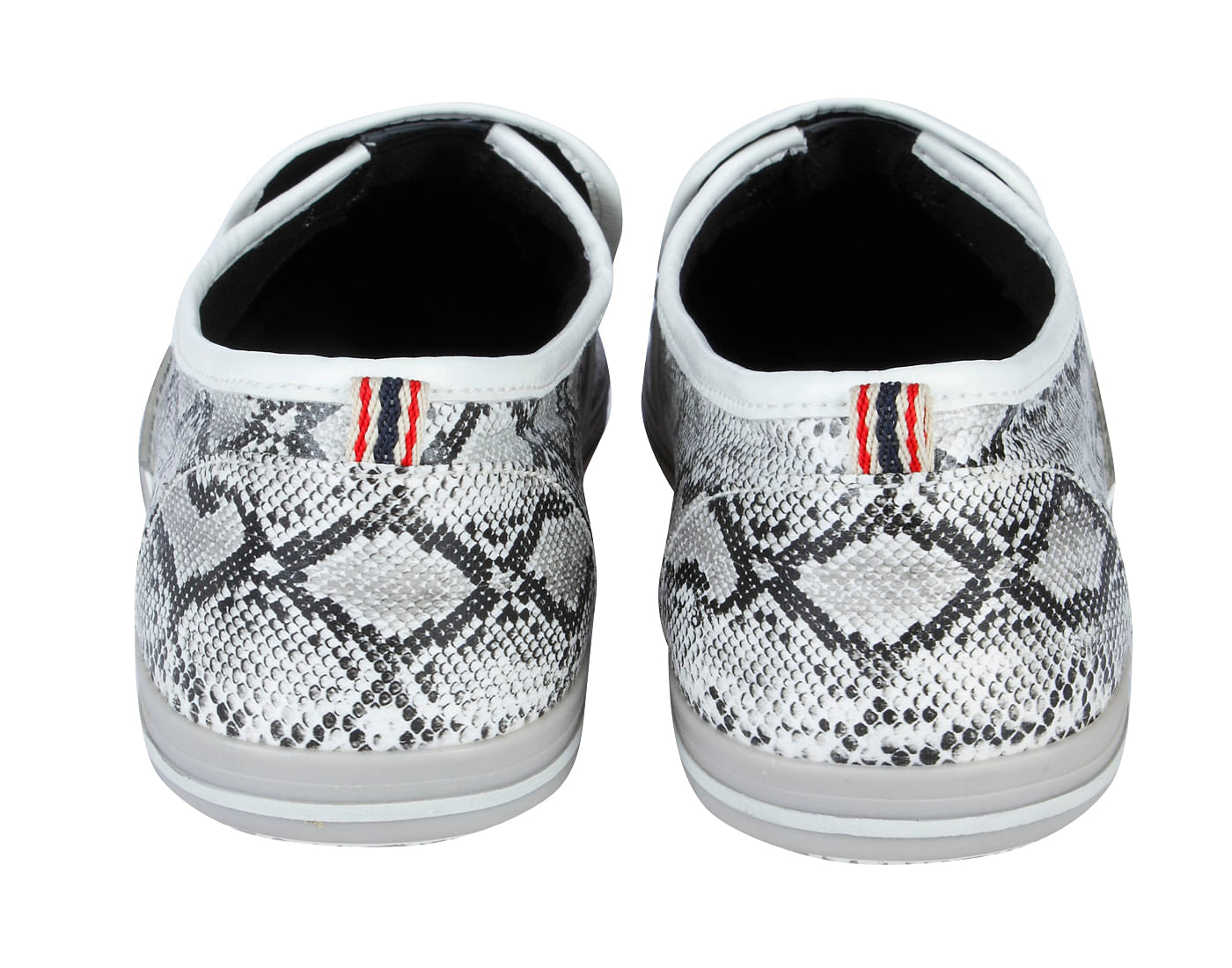 White Snakeskin PU Slip Ons
