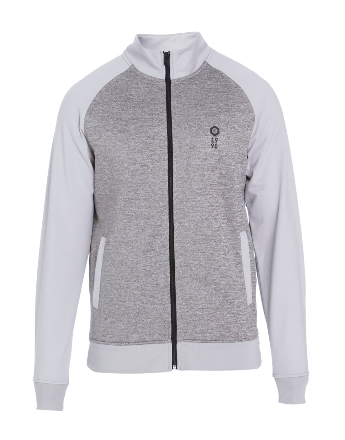 Grey High Neck Zip Up Sweatshirt