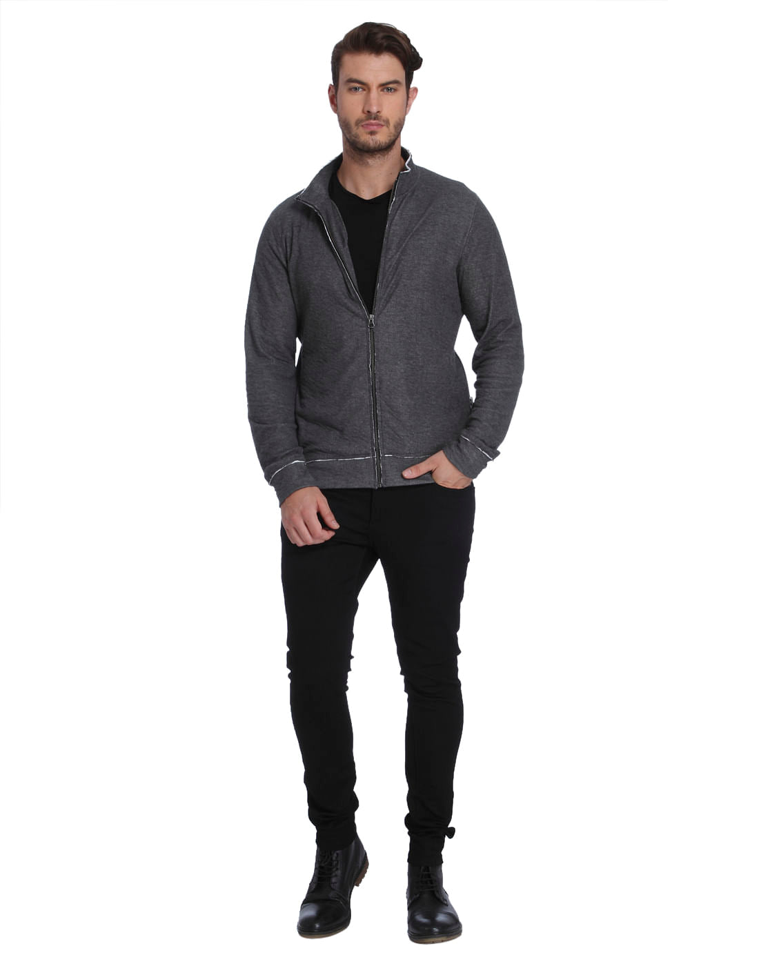 Grey Zip Up Sweatshirt