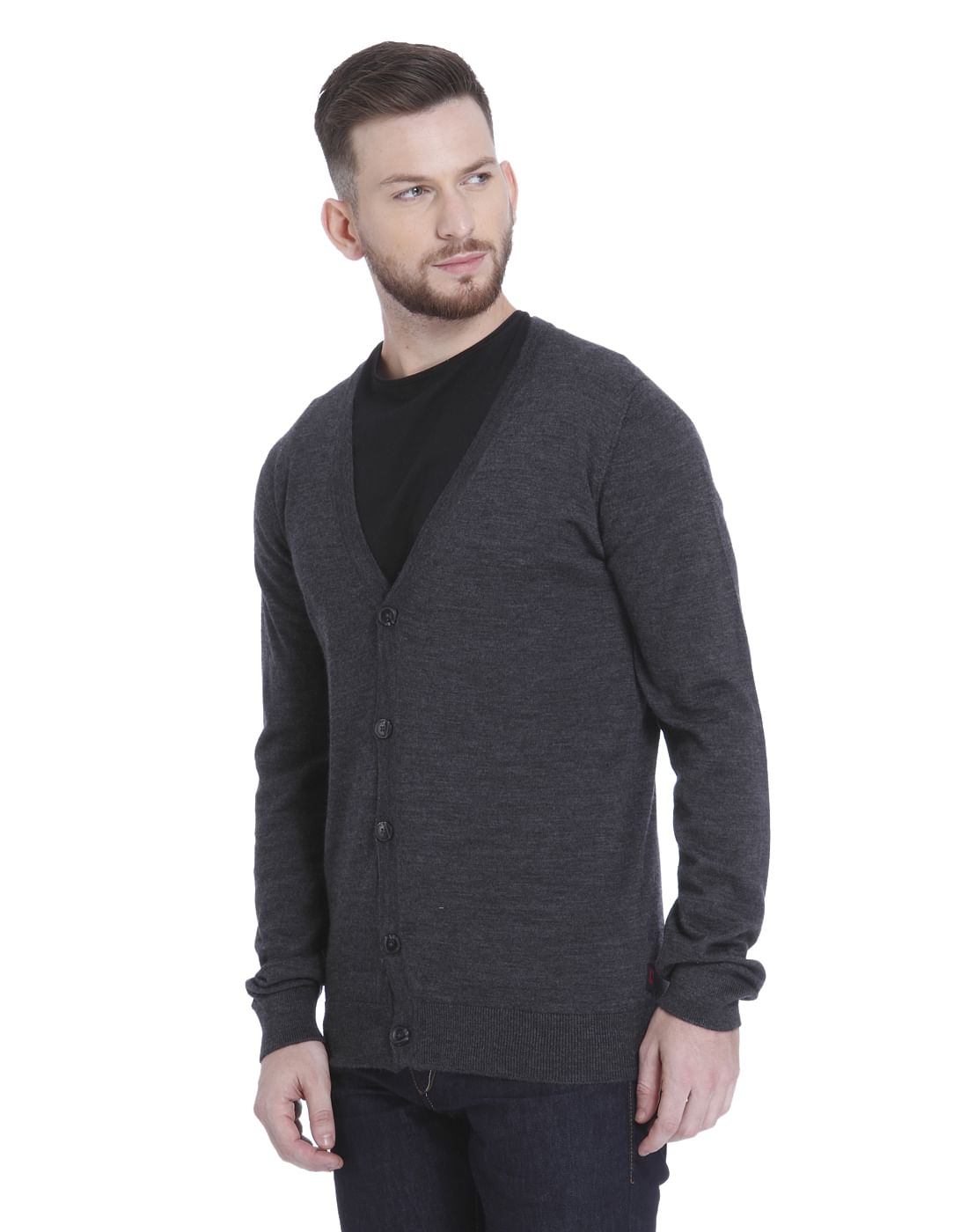 Dark Grey Knit Cardigan