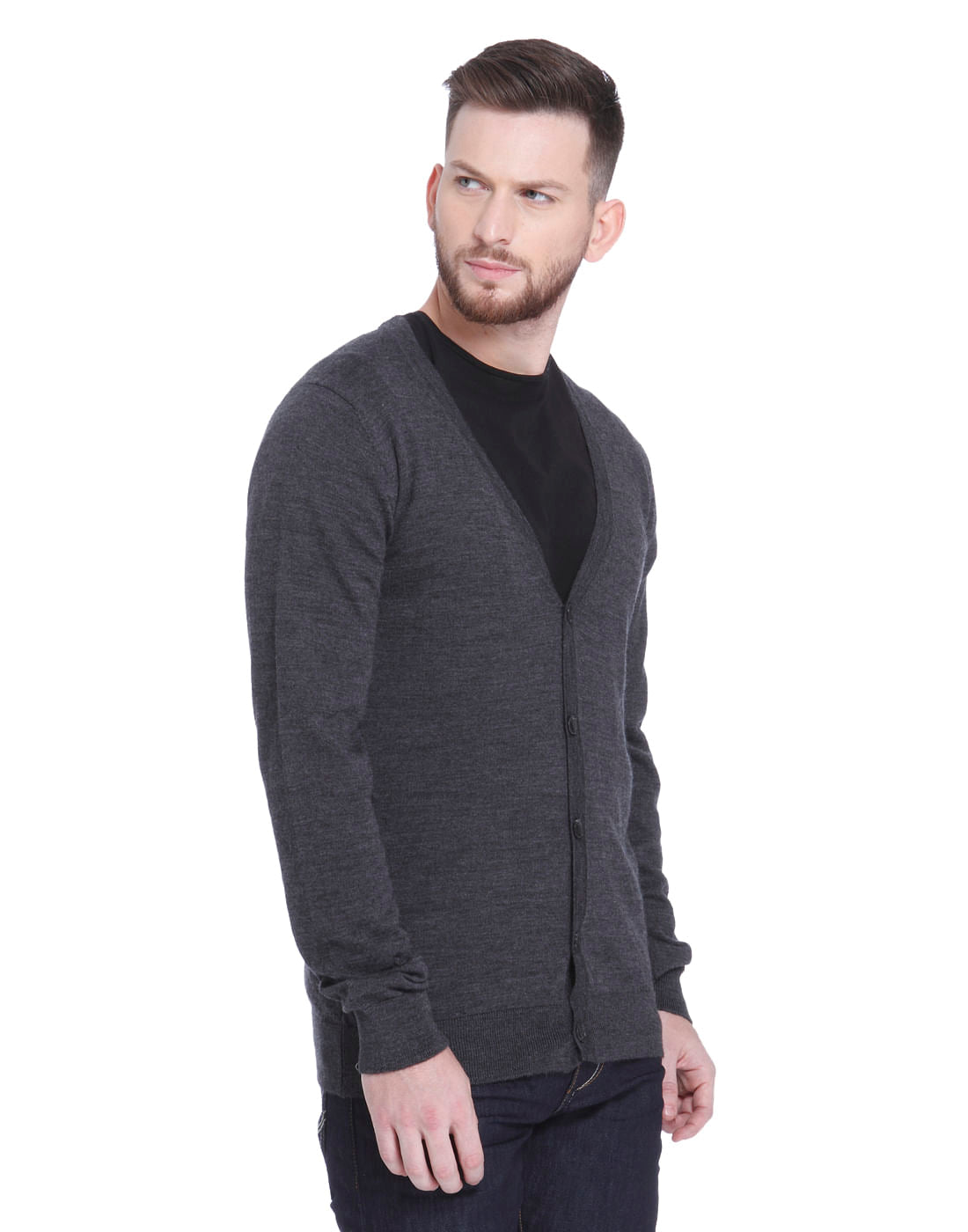 Dark Grey Knit Cardigan