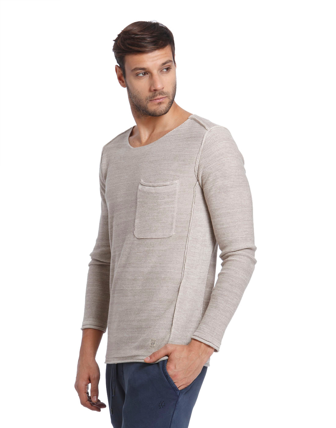 Beige Knit Pullover