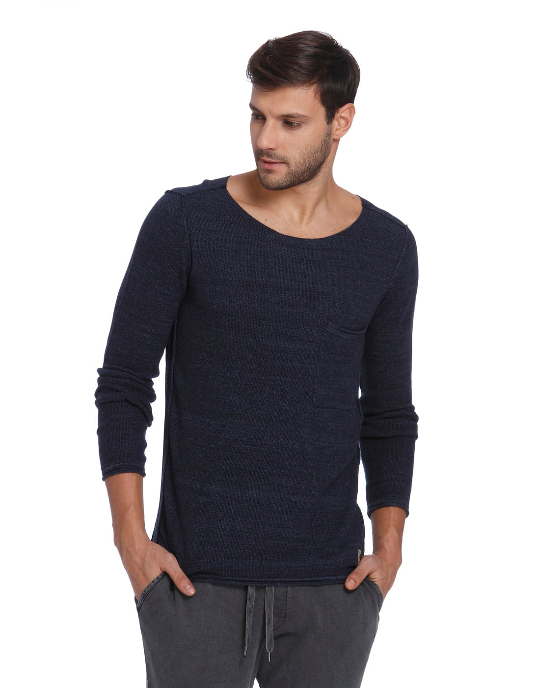 Blue Knit Pullover - S