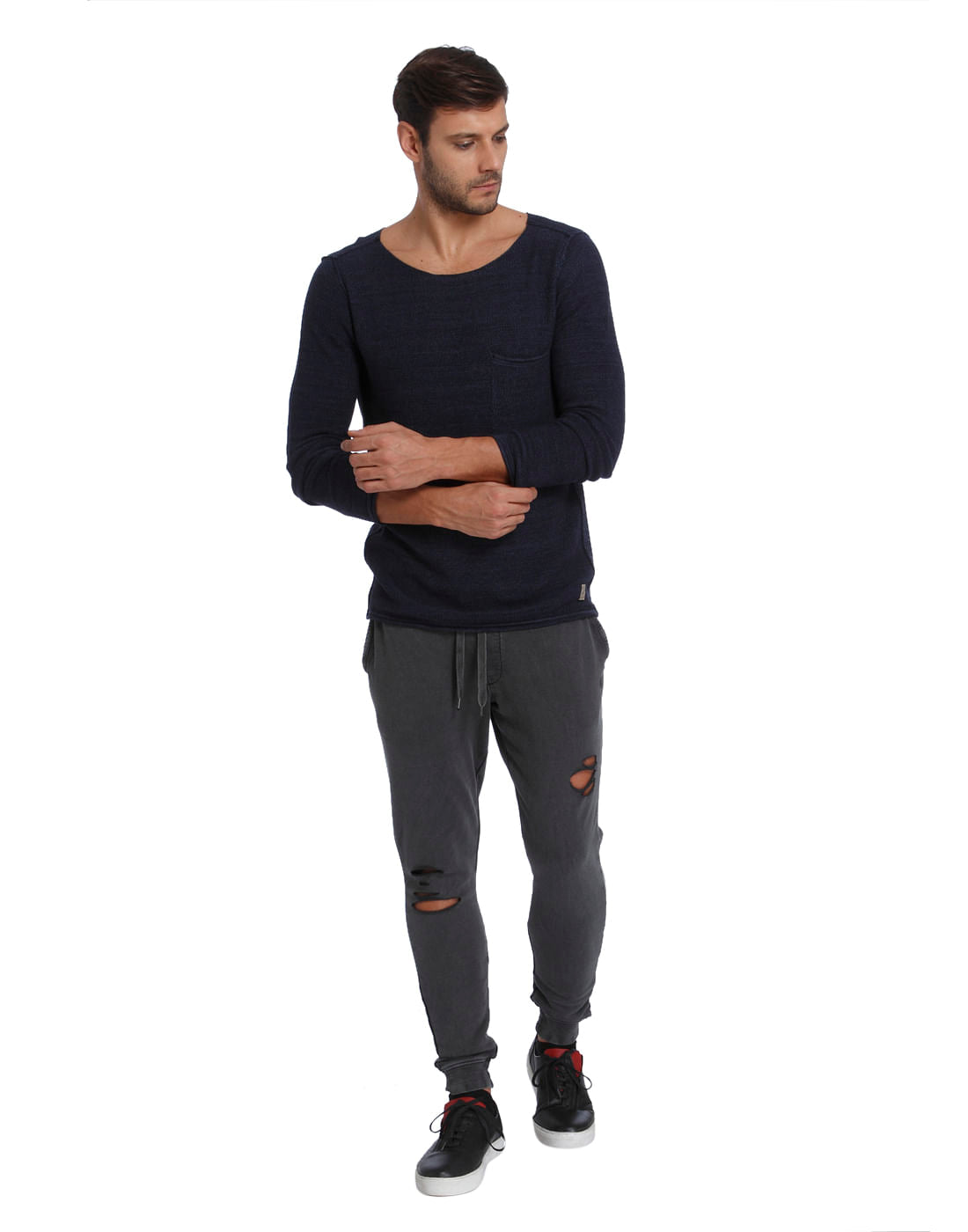 Blue Knit Pullover